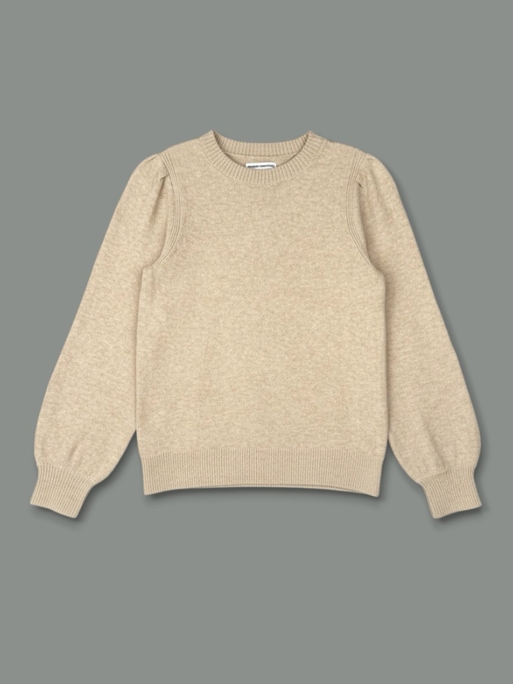Amazon Essentials Soft Touch Crew Neck Sweater Beige XS Pleated Shoulder Capsule